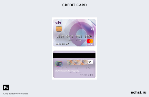 цифровая загрузка шаблона Mastercard USA Ally Bank